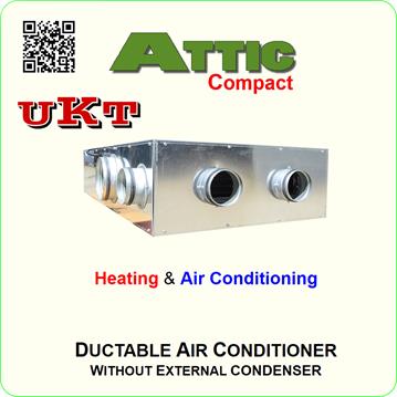UKT ATTIC COMPACT Ductable HVAC Without External Condenser, Air Conditioner Ideal into Ceiling Attic Floor Basement