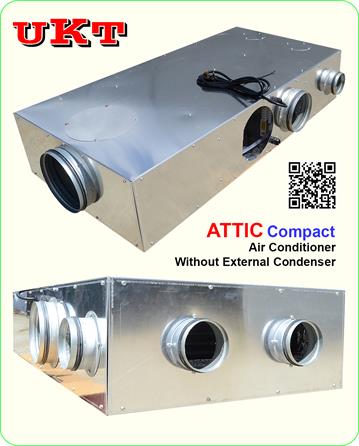UKT ATTIC COMPACT Ductable HVAC Without External Condenser, Air Conditioner Ideal into Ceiling Attic Floor Basement even under Vehicles