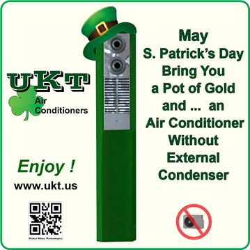 Customized Green Colored Vertical HVAC Without External Condendser.
The UKT Vertical Air Conditioner offer several ideas and personalizations at interior designers.
Here Reppreesented by a Funny Idea for S Patrick Day
