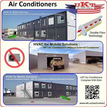 Customized Air Conditioners Without External Unit Solutions for Expeditionary, Airports, Infrastructures, Rail and alike.
www.ukt.us/sve/custom